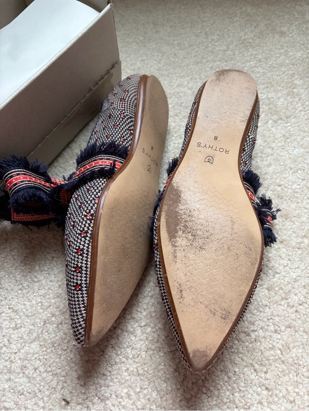 Rothy’s Pointed Bow Flats - Coral Dot - Picture 3 of 3